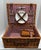 Large Classic Vintage Americana Wood Wicker Picnic Basket With Accoutrements For Sale - Image 10 of 11