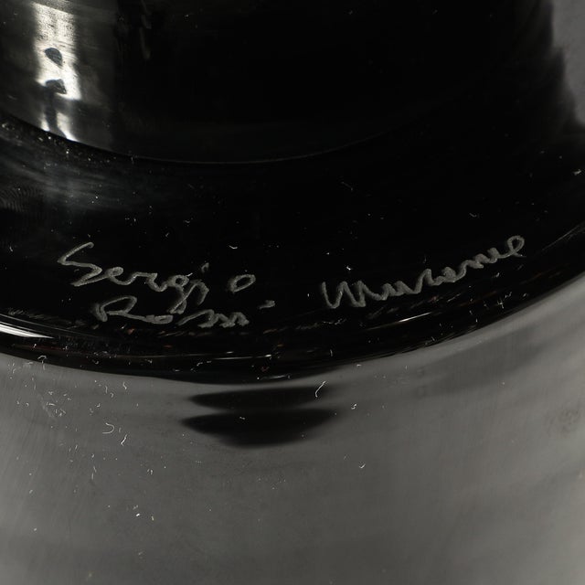 Mid-Century Hand-Blown Murano Black Glass Head Sculpture Signed Sergio Rossi For Sale In New York - Image 6 of 14