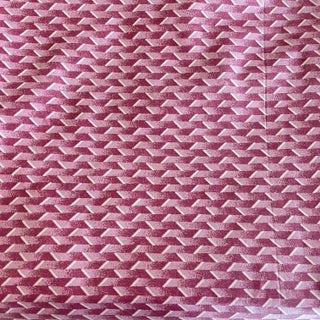 1980s Vintage P. Kaufmann Pink Basket Weave Print Fabric - 3 Yards For Sale