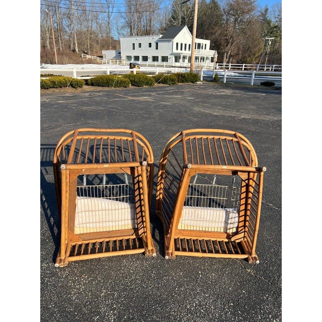 1970s Boho Chic Bamboo and Rattan Lounge Chairs in McGuire Style For Sale - Image 14 of 18