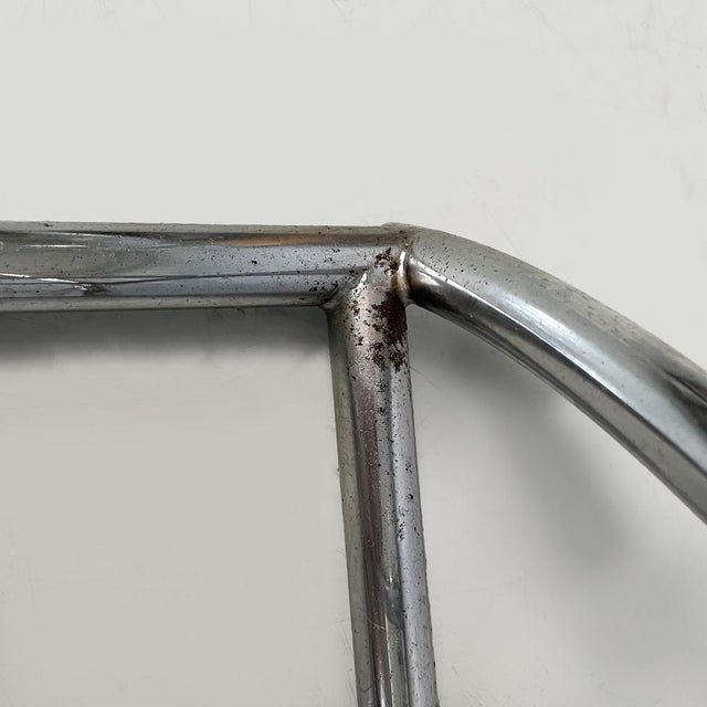 Italian Bar Stool with Brown Leather Bicycle Seat and Chromed Metal, 1970s For Sale - Image 15 of 18