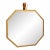 Octagonal Brass Wall Mirror With Leather Strap For Sale
