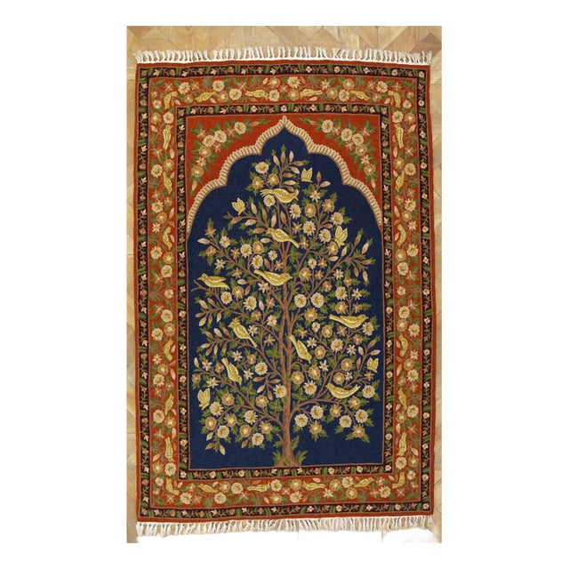 Hand-Woven Wall Tapestry Tree of Life with Birds For Sale