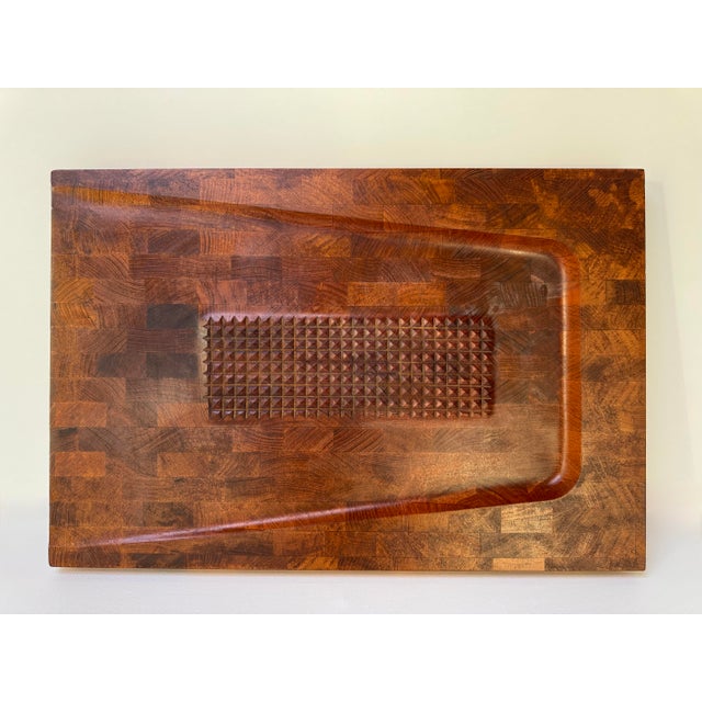 Digsmed Mid 20th Century Danish Modern Digsmed End-Grain Teak Board, Denmark For Sale - Image 4 of 9