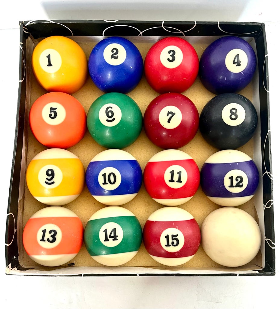 Boules De Billard Belges Aramith Vintage – Diamètre 2 1/4 Pouces, Boîte Originale, Très Bon état