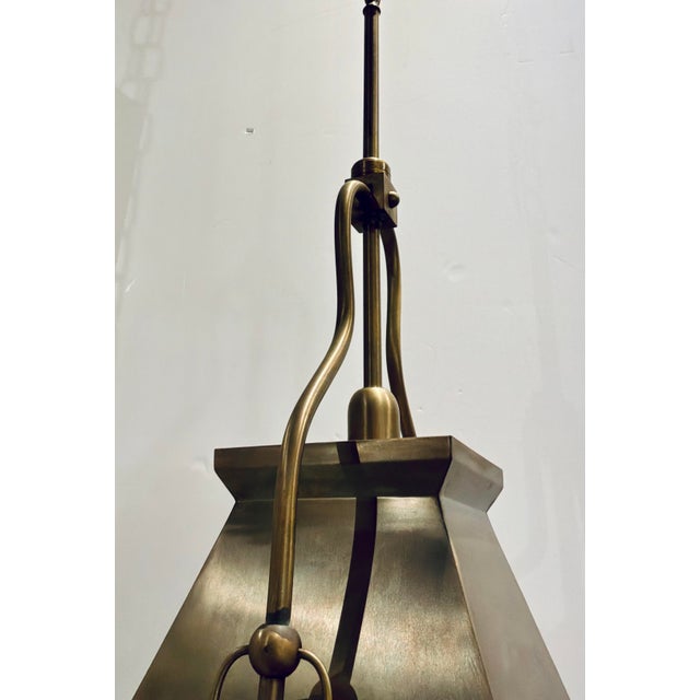 Original retail $2595, stylish Myra Allan Luxury Lighting Italian Bronze Pendant Light, showroom floor sample
