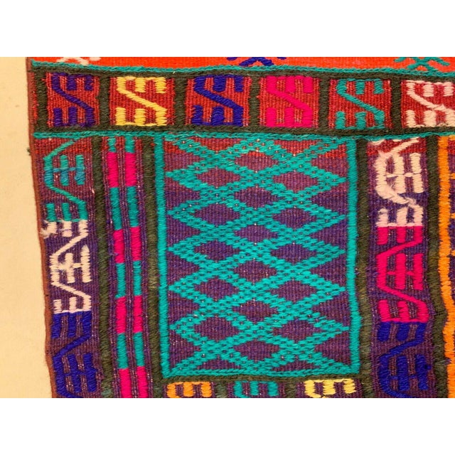 1970s Vintage Turkish Moroccan Colorful Kilim Rug For Sale - Image 5 of 8