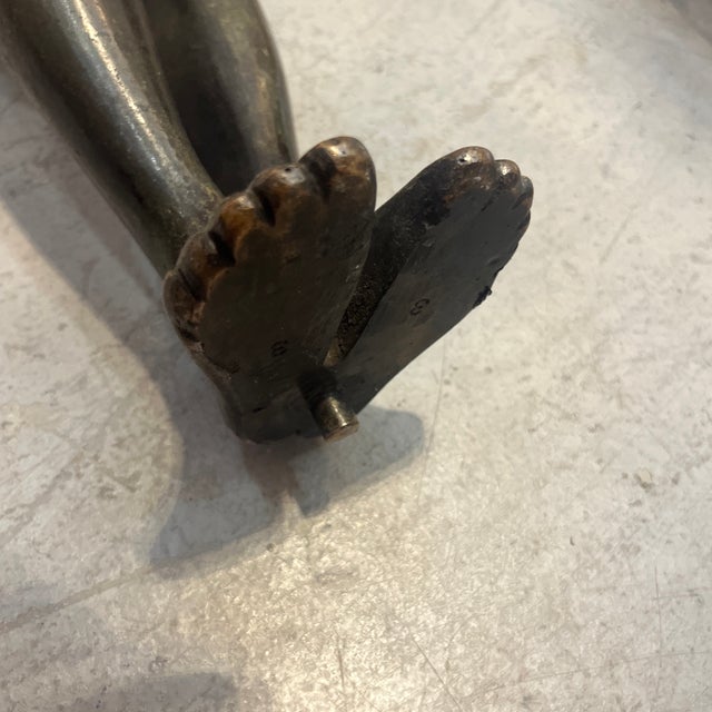 Bronze Mid 20th Century 29.5" Tall Art Deco Classical Bronze Maidens Statues Sculptures - Set of 2 For Sale - Image 8 of 12