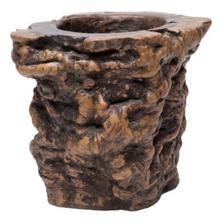 Chinese Gnarled Root Brush Pot, C. 1900 For Sale