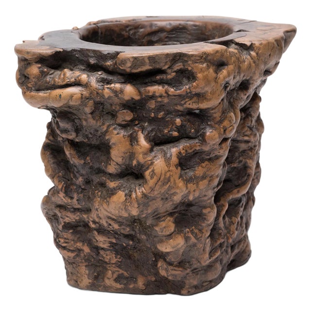 Chinese Gnarled Root Brush Pot, C. 1900 For Sale