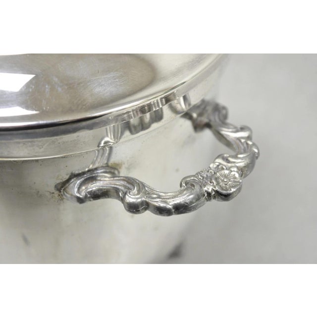 Silver Vintage Victorian Silver Plated Footed and Covered Lidded Bar Ice Bucket For Sale - Image 8 of 12