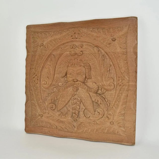 Antique Carved Wooden Wall Panel in Oak For Sale - Image 6 of 8