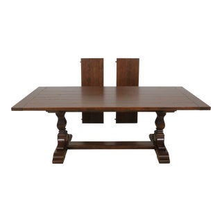 Stickley Rustic Cherry Finish Trestle Dining Room Table For Sale