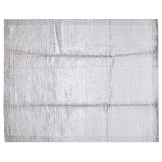 Modern Silk Natural Color Hand Knotted Rug,8'x10' For Sale In New York - Image 6 of 6
