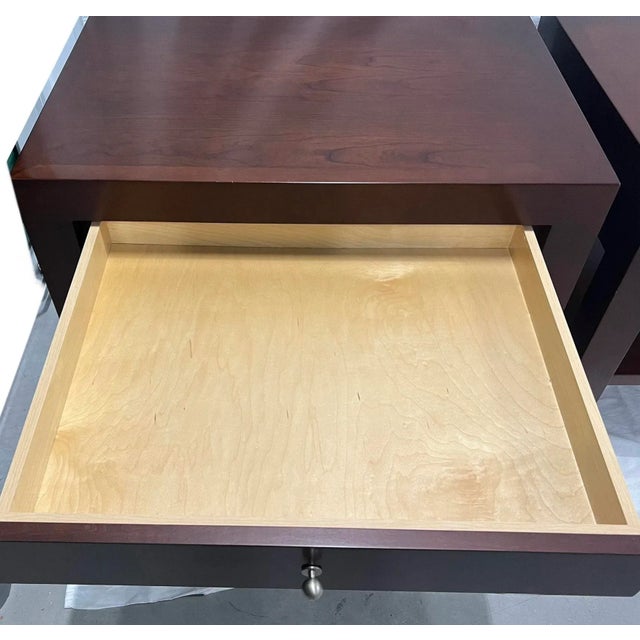 A. Rudin A. Rudin Walnut Night Stands - Set of 2 For Sale - Image 4 of 6