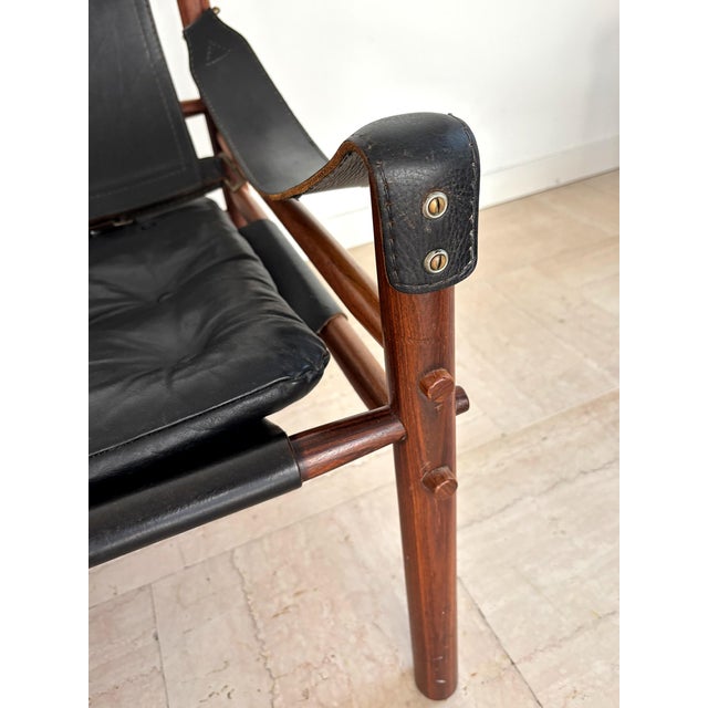 Scandinavian Armchairs in Black Leather and Wood by Arne Norell, Sweden, 1960s, Set of 2 For Sale - Image 18 of 18