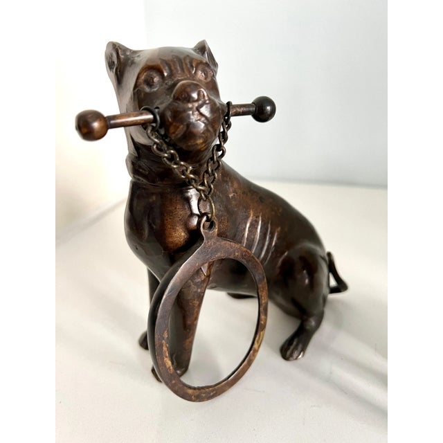 Mid 20th Century Bronze Boxer Dog Holding an Oval Picture Frame Bookends - A Pair For Sale - Image 4 of 10