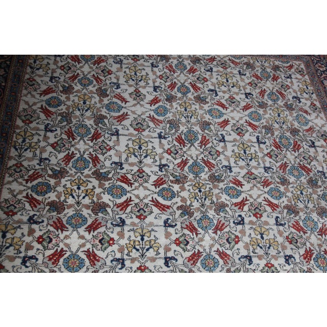 Vintage Turkish Hereke Rug, Hand-Knotted Fine Wool on Cotton With All-Over Traditional Motifs -6' 5'' X 8' 9'' For Sale - Image 10 of 14