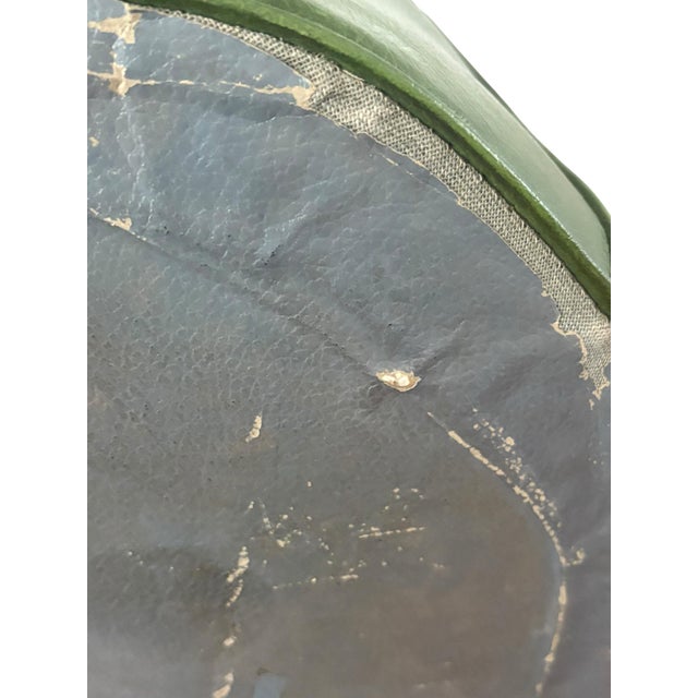 Vintage 1960s Midcentury Green Vinyl Foot Stool For Sale - Image 9 of 10