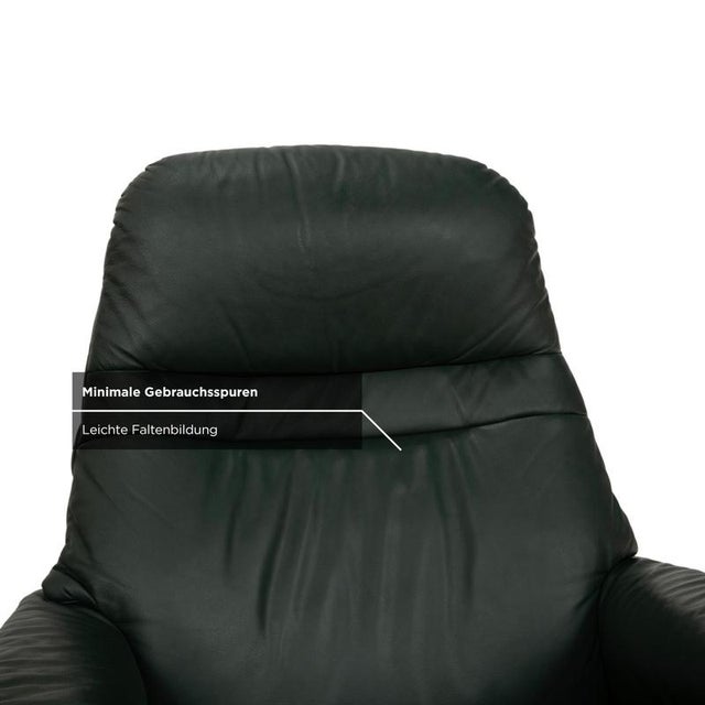 Set of Sunrise Lounge Chair and Ottoman in Leather and Green Fir from Stressless For Sale - Image 9 of 17