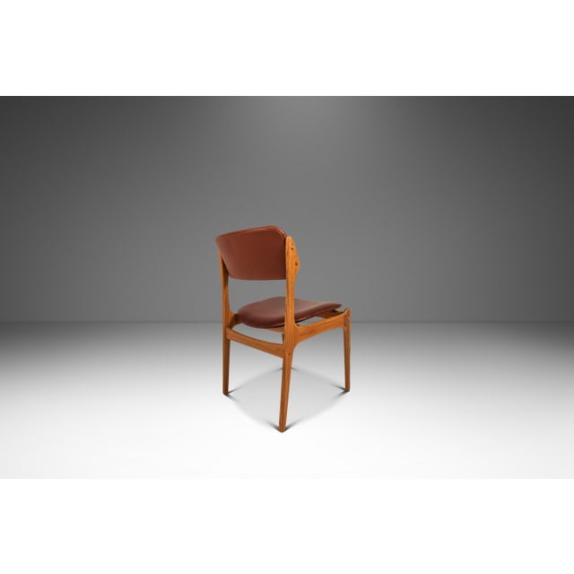1960s Set of Six (6) Bespoke Danish Modern Model 49 Dining Chairs in Teak & New Leather by Erik Buch for O. D. Møbler, Denmark, C. 1960s For Sale - Image 5 of 18