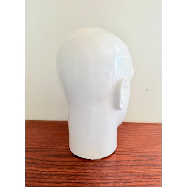 Vintage Display Head in Glazed Porcelain, 1970s, in Very Good conditions. Designed 1970 to 1979