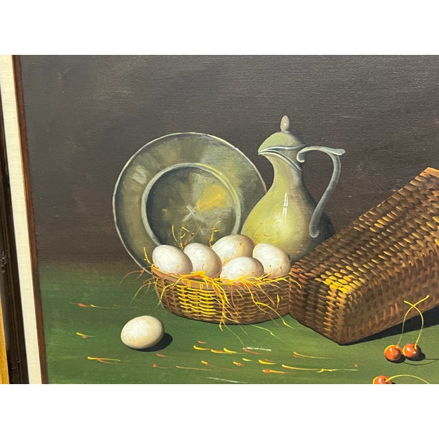 Brown Violette DeMazia Vintage Still Life Painting, Signed Martin For Sale - Image 8 of 12