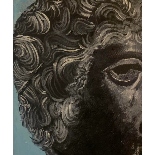 Original Acrylic Painting of a Greek Athlete on Gessoboard For Sale - Image 4 of 7