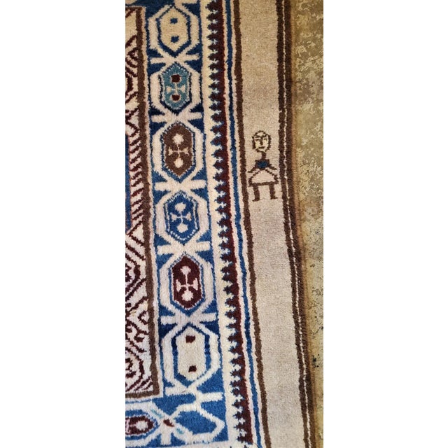 Textile Early 20th Century Vintage Afghan Tribal Square Prayer Rug- 3′7″ × 3′8″ For Sale - Image 7 of 11