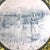 Oversized Victorian transferware decorative wall plate, charger-sized. Romantic pastoral scene in blue in the center....