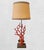 A beautiful, very tall red faux coral table lamp customized with a textured rattan lamp shade. The faux coral is so...