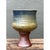 This vintage textured ceramic chalice vase presents a striking goblet-form silhouette, its rounded, cup-like body rising...