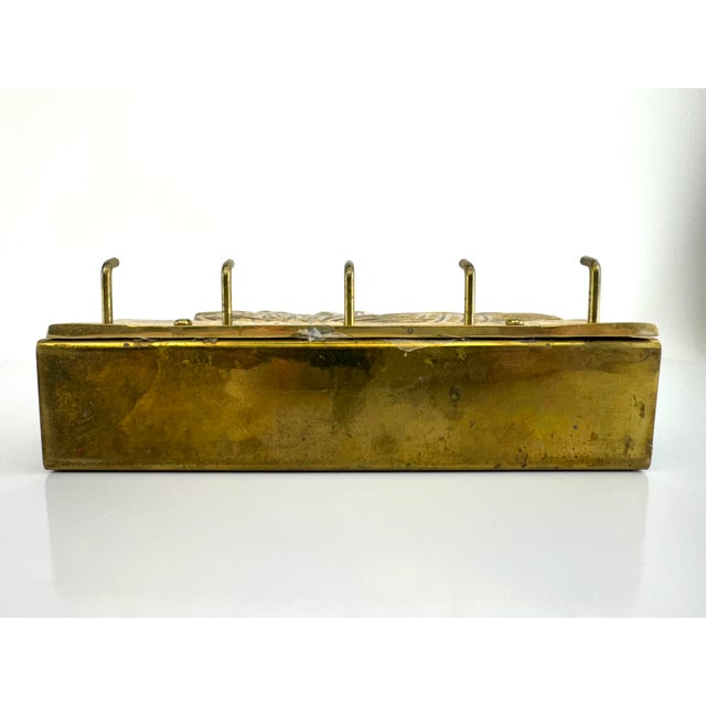 Vintage Brass Pineapple Wall Rack With Hooks, Hollywood Regency Key Holder For Sale - Image 10 of 10