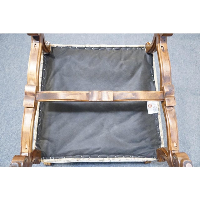 Century Furniture Rustic Old World Transitional Upholstered Dining / Accent Lounge Arm Chair For Sale - Image 9 of 10