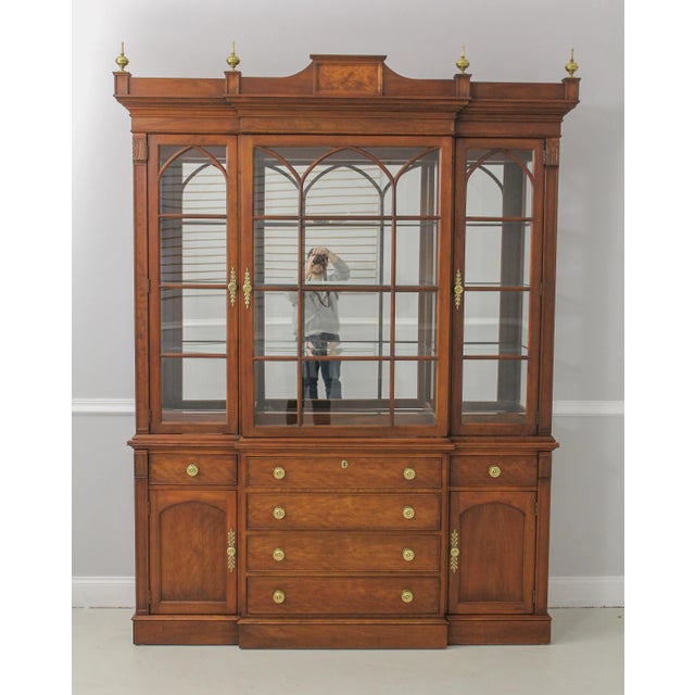 Statton Federal Style Cherry Breakfront China Cabinet For Sale - Image 13 of 13