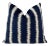 Navy & Cream Striped Velvet Throw Pillow Cover For Sale