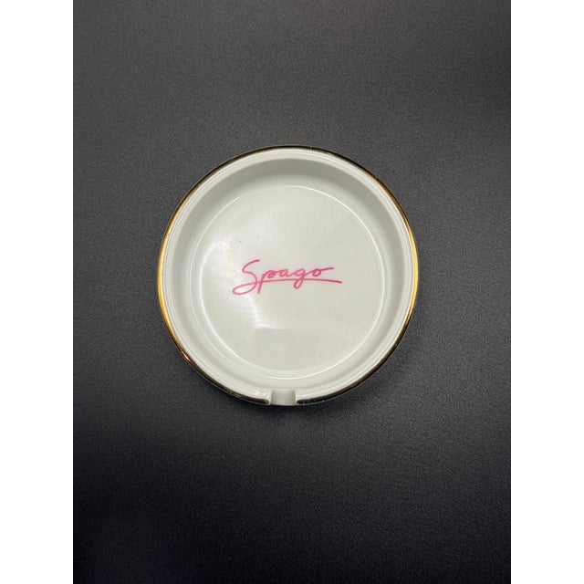 Vintage Spago La Gold-Rimmed Porcelain Ashtray For Sale - Image 4 of 4