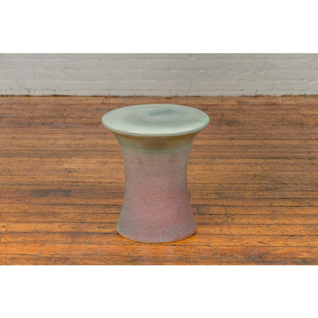 Contemporary Chinese Contemporary Artisan Hand Painted and Glazed Curving Garden Seat For Sale - Image 3 of 12