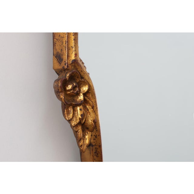 1950s 20th Century Louis XVI Giltwood Mirror with Ornate Crest, France, 1950s For Sale - Image 5 of 11
