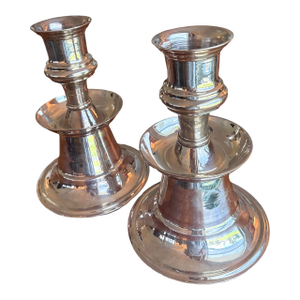 Monumental Silverplate Candlesticks Oversized Heavy Pair Classical Form
