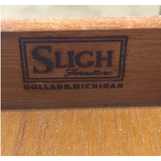 Vintage Sligh Furniture Chippendale Mahogany and Tooled Leather Top Partners Desk With Glass For Sale - Image 17 of 18