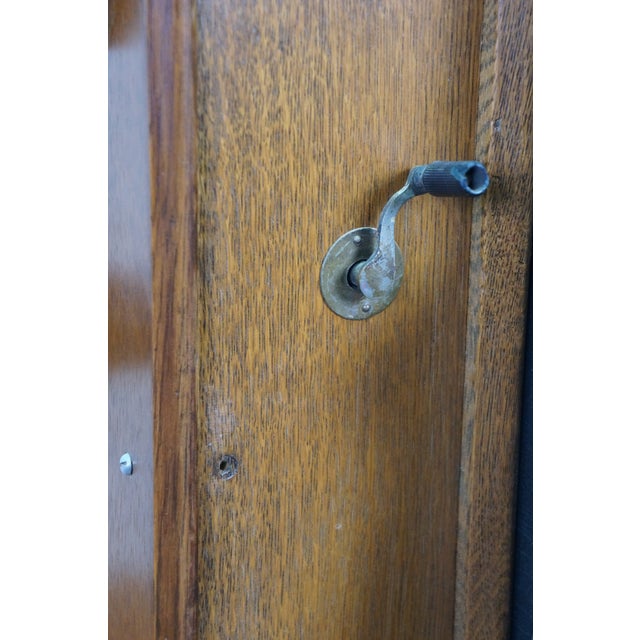 Antique Sears Roebuck & Co Oak Hand Crank Wall Telephone Phone on Stand 24" For Sale - Image 11 of 18
