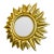 1970s Midcentury Modern Gold Sunburst Wall Mirror, Hollywood Regency-Style , 15" For Sale