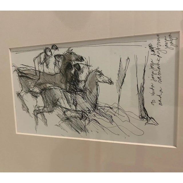 One Of A Kind, Rare Double Sided Matted Ink Drawing, Craig Rabidoux (1937-)