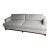 Lee Industries 8 Foot Two Cushion Sofa With Oak Base in White Woven Linen Blend Fabric For Sale