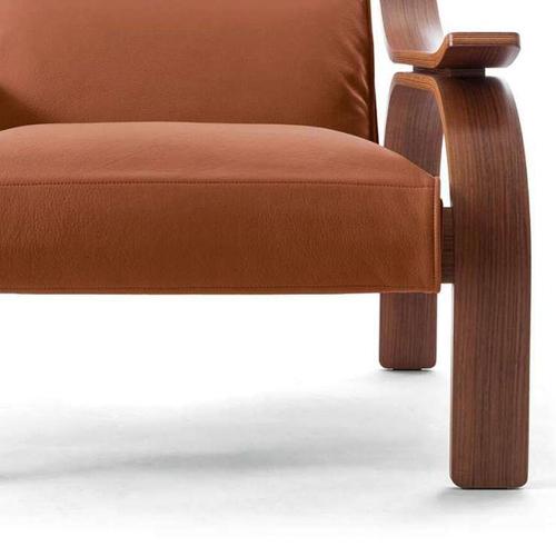 Not Yet Made - Made To Order Mid-Century Leather Woodline Armchair by Marco Zanuso for Cassina, Italy For Sale - Image 5 of 11