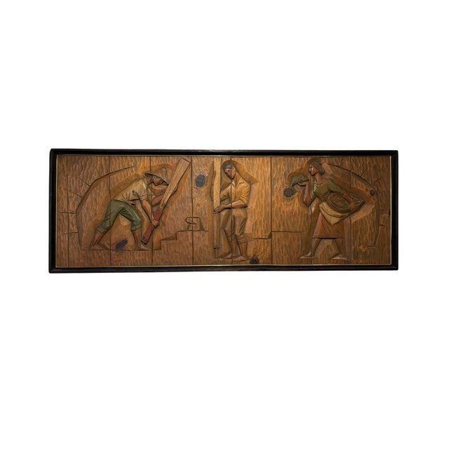 Remigio Soler, Carved Relief, 1960s, Wood For Sale - Image 4 of 4