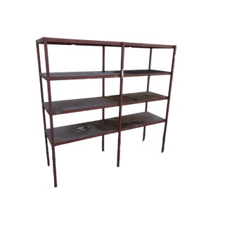 Large Industrial Style Metal Workshop Shelf, 1950s For Sale