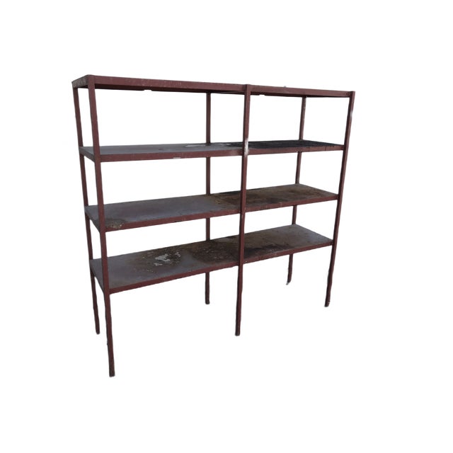 Large Industrial Style Metal Workshop Shelf, 1950s For Sale