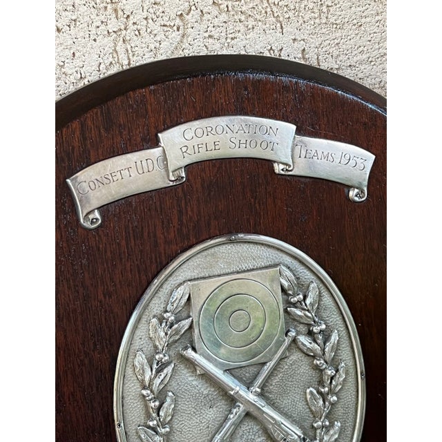 English Antique English Rifle Gun Shoot Trophy Award Plaque Silver Plate Shield C1910 For Sale - Image 3 of 12